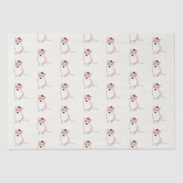 Seda Papel de tejido corgi real (Anverso)