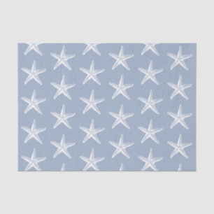 Seda Papel de tejido costero Starfish White Blue Beach