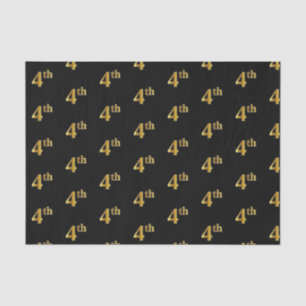 Seda Papel de Tejido de Actos Negro, Faux Gold 4th (Cua