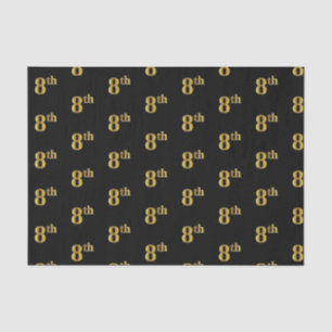 Seda Papel de Tejido de Actos Negro, Faux Gold Octavo (