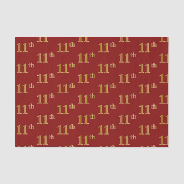 Seda Papel de Tejido de Actos Red, Faux Gold 11th (Undé (Anverso)