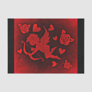 Seda papel de tejido de amor cupido