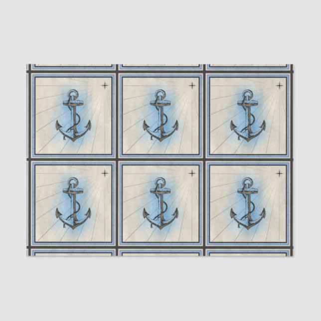 Seda papel de tejido de anclaje de barco náutico (Anverso)