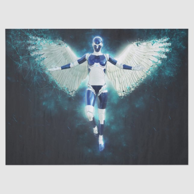 Seda papel de tejido de ángel de robot (Anverso)