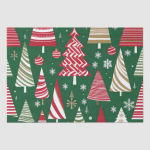 Seda papel de tejido de árboles de navidad