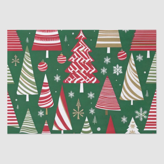 Seda papel de tejido de árboles de navidad (Anverso)