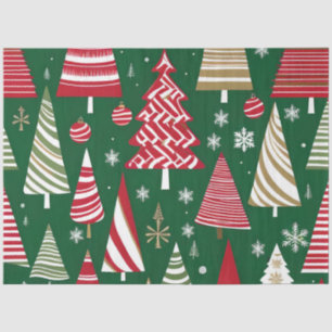 Seda papel de tejido de árboles de navidad