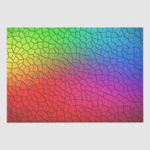 Seda papel de tejido de arcoiris de mosaico