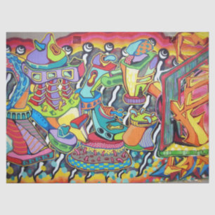 Seda papel de tejido de arte callejero