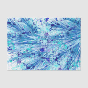 Seda Papel de tejido de arte de acuarela abstracto azul