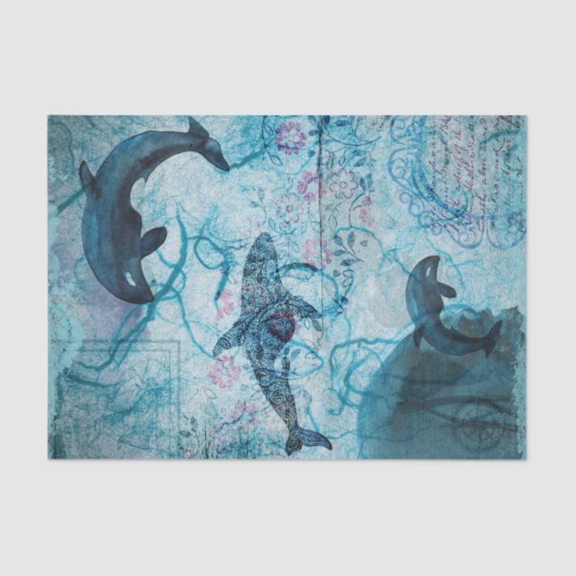 Seda Papel de tejido de ballena náutico (Anverso)