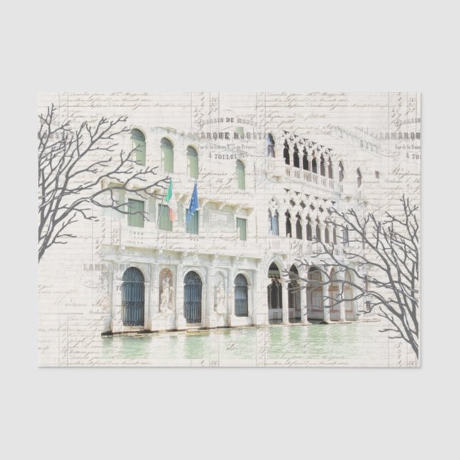 Seda Papel de tejido de bifurcación con escritura de Ve (Anverso)