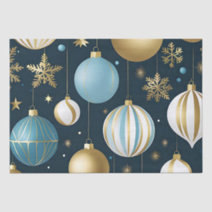 Seda papel de tejido de bolas de navidad festivo