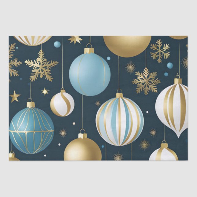 Seda papel de tejido de bolas de navidad festivo (Anverso)