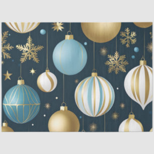 Seda papel de tejido de bolas de navidad festivo