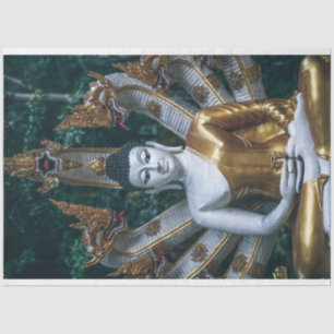 Seda papel de tejido de buddha antiguo