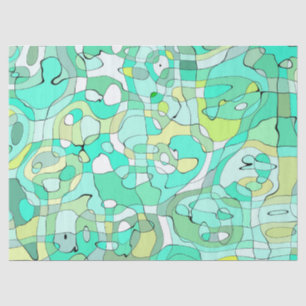 Seda Papel de tejido de calamares verdes