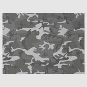 Seda papel de tejido de camuflaje gris