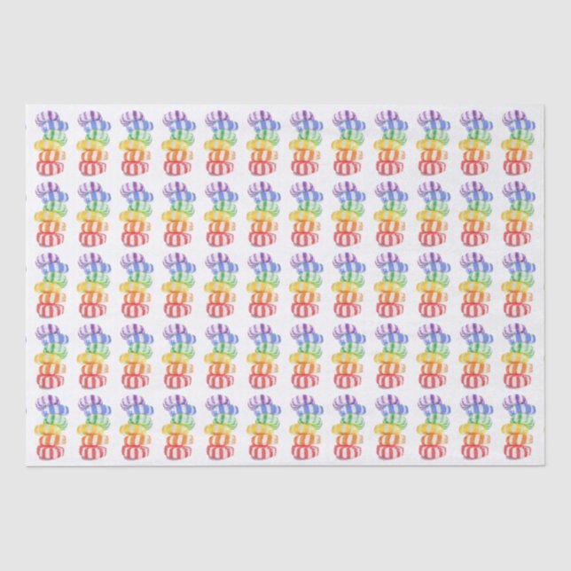 Seda Papel de Tejido de CANDAS DE RAINBOW (Anverso)
