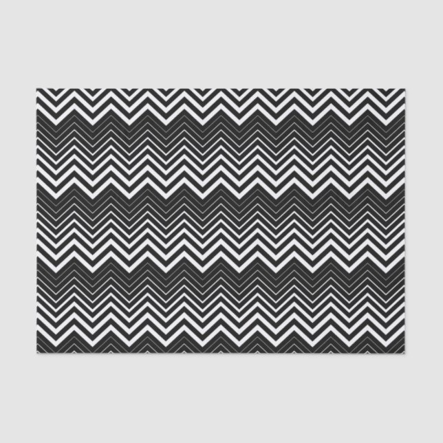 Seda Papel De Tejido De Chevron En Blanco Y Negro (Anverso)
