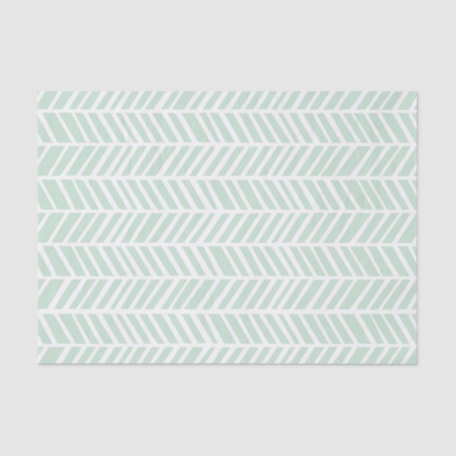 Seda Papel De Tejido De Chevron Verde Mint (Anverso)