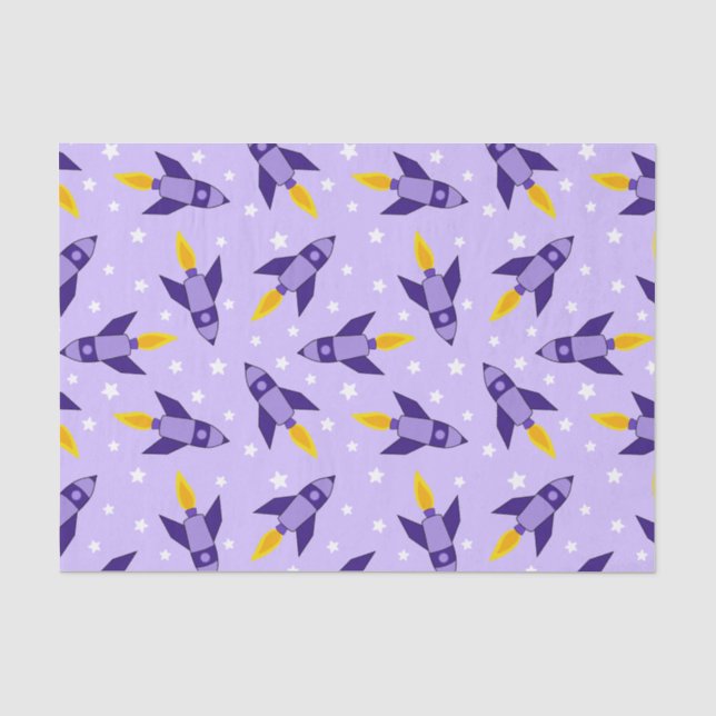 Seda Papel de tejido de cohetes morado retro (Anverso)