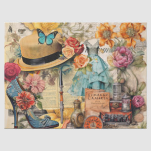 Seda Papel de Tejido de Collage de Sueños Femeninos