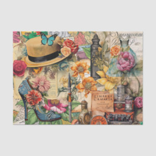 Seda Papel de Tejido de Collage de Sueños Femeninos