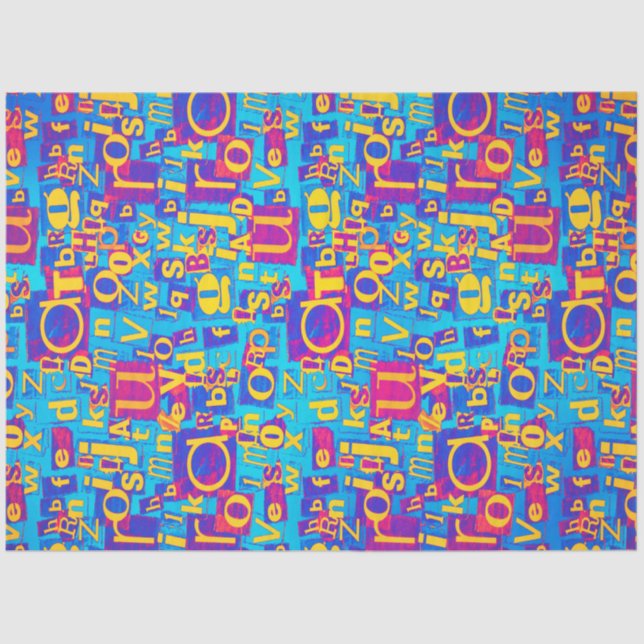 Seda Papel de tejido de color alfabético (Anverso)