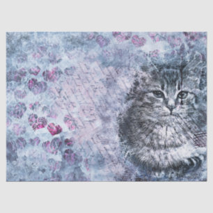 Seda Papel de tejido de color azul morado para gatos
