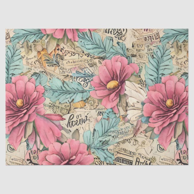 Seda Papel De Tejido De Decoración Floral Inspirado En  (Anverso)