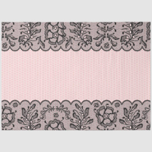 Seda Papel de Tejido de desacoplamiento de encaje negro