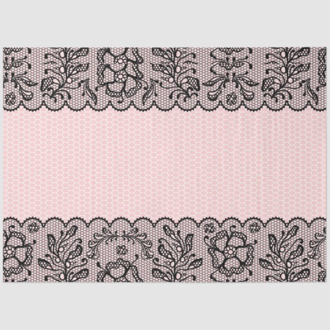 Seda Papel de Tejido de desacoplamiento de encaje negro (Anverso)