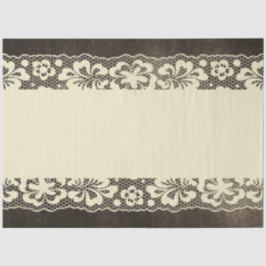 Seda Papel de Tejido de desacoplamiento de encaje negro