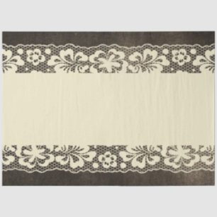 Seda Papel de Tejido de desacoplamiento de encaje negro