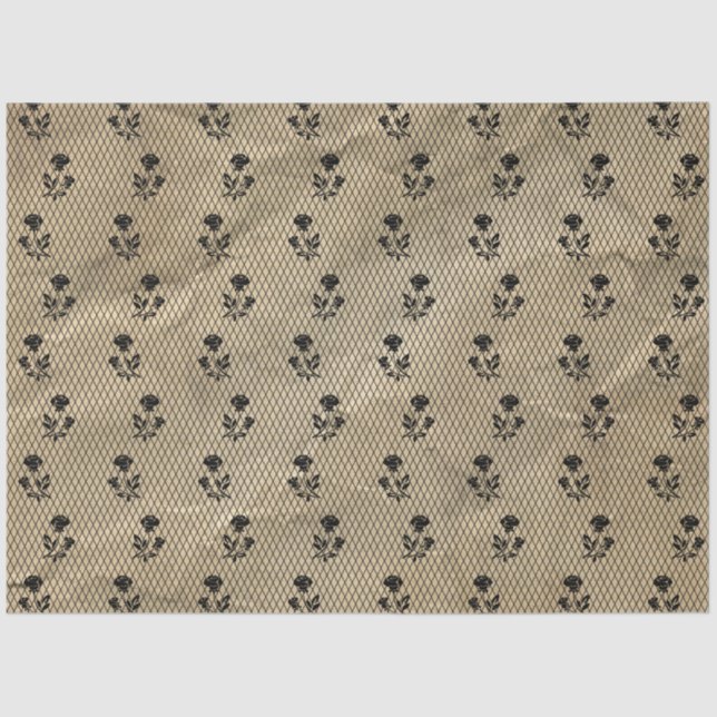 Seda Papel de Tejido de desacoplamiento de encaje negro (Anverso)