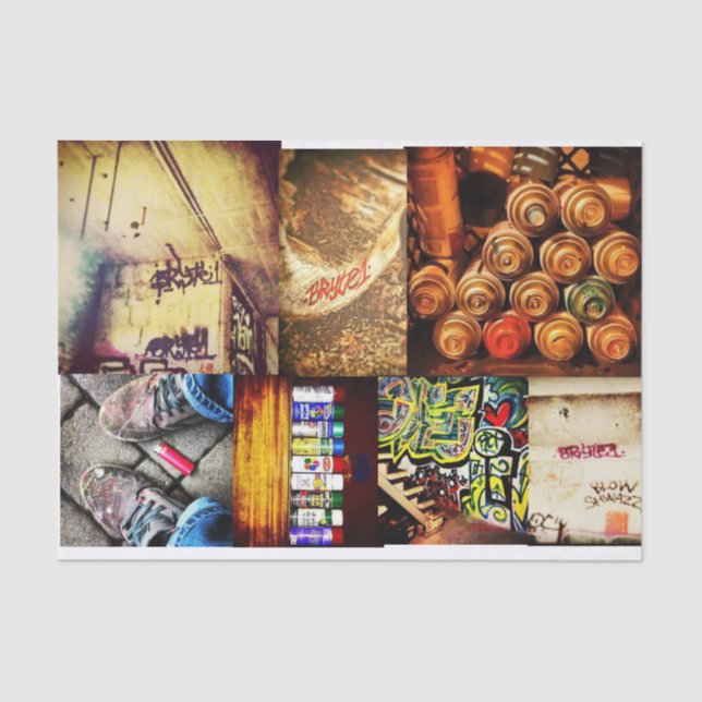 Seda Papel de tejido de descomposición, arte de graffit (Anverso)