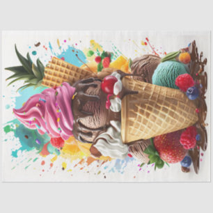Seda Papel De Tejido De Desnudo De Ice Cream Sundae