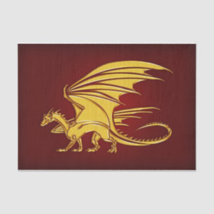 Seda papel de tejido de dragón de fantasía