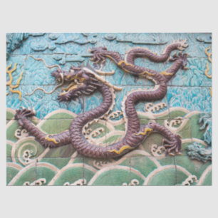 Seda papel de tejido de dragón imperial