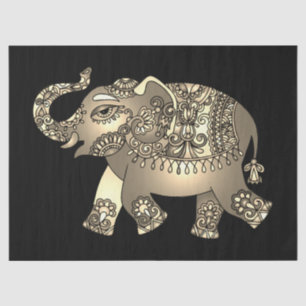 Seda papel de tejido de elefante ornamental