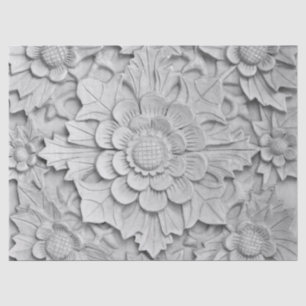 Seda papel de tejido de escultura floral