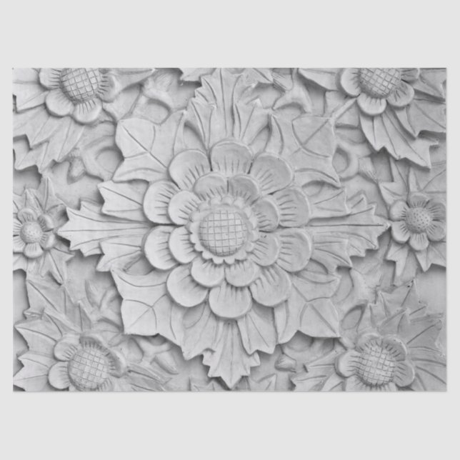 Seda papel de tejido de escultura floral (Anverso)