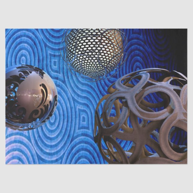 Seda papel de tejido de esferas abstractas (Anverso)