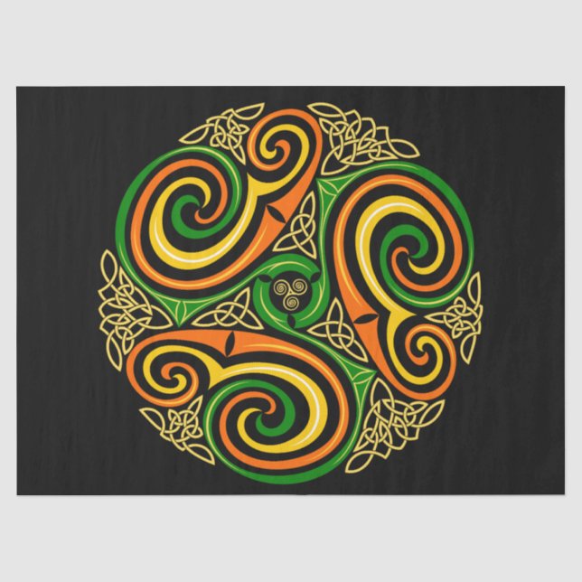 Seda papel de tejido de espirales celtas (Anverso)