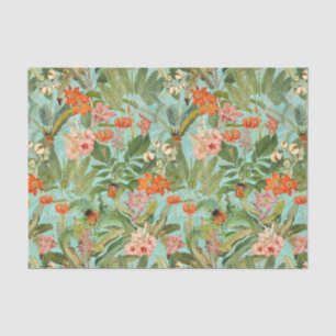Seda Papel De Tejido De Flor Tropical Y Selva Lluviosa