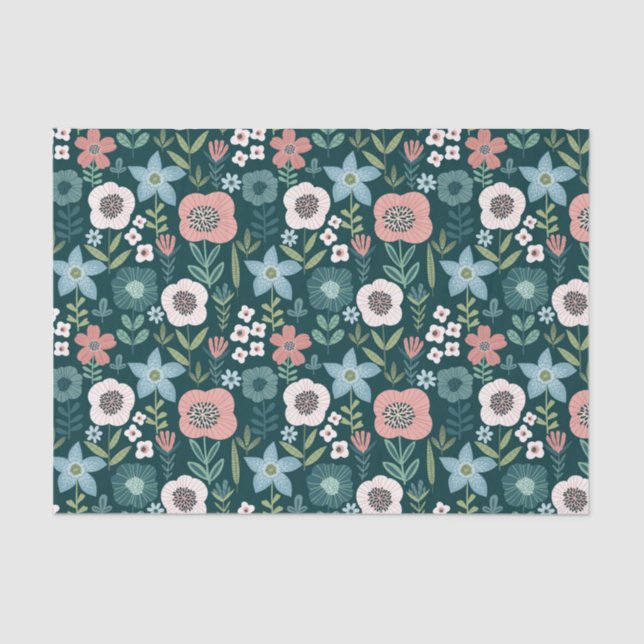 Seda Papel de tejido de flores (Anverso)