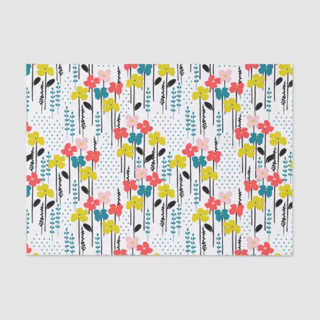 Seda Papel de tejido de flores (Anverso)