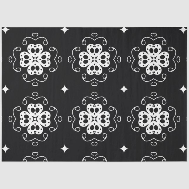 Seda papel de tejido de flores abstractas moderno (Anverso)