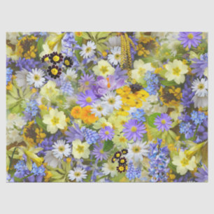 Seda papel de tejido de flores de primavera